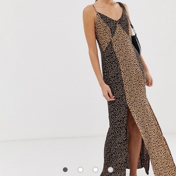 warehouse midi leopard print dress